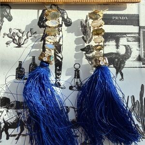 Tassel Earrings with Labradorite
